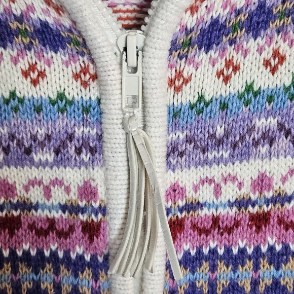 Vintage Heirloom Collectibles 2004 Colorful Zip Front Sweater Size Large - Picture 6 of 11
